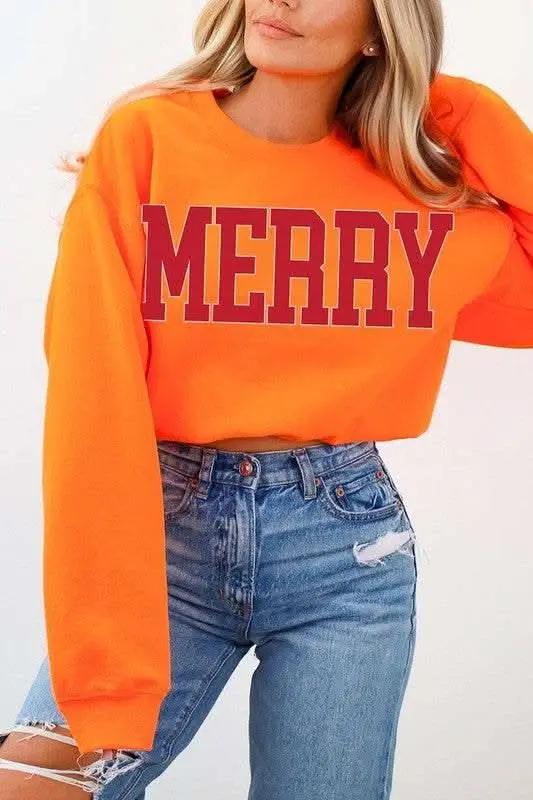 Merry Graphic Fleece Sweatshirts - Love Salve